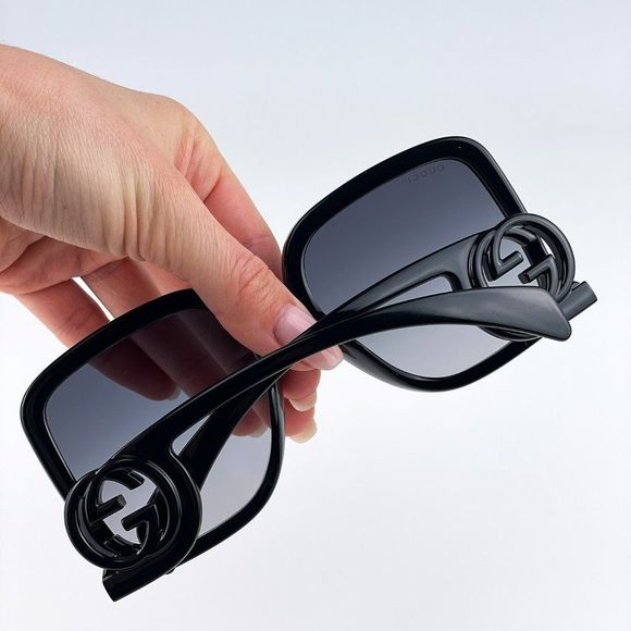 Gucci GG1326S 001 Sunglasses Black Grey Gradient Oversized Square Women main image 5